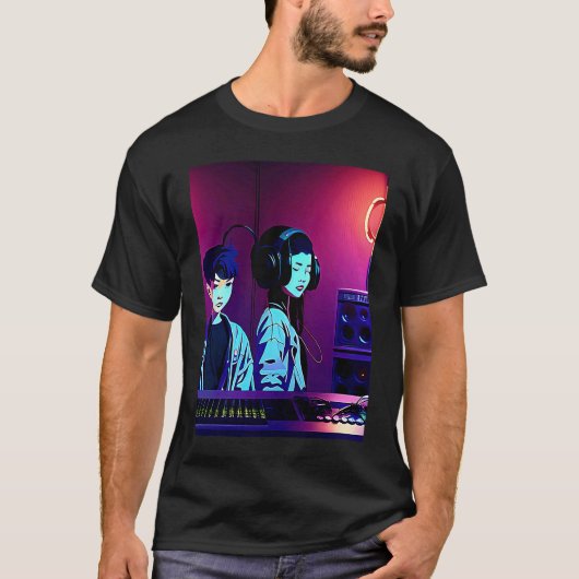 Lo fi hiphop chillhop chill beats studio aestheti t-shirt (Voorkant)