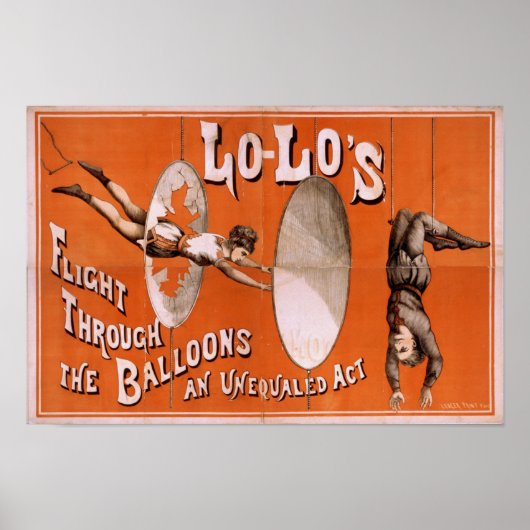 Lo-Lo's vlucht door ballons Act VAUDEVILLE Poster (Voorkant)