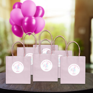 Lo-Poly Regenboog Paard Dank je wel Favor Ronde Sticker