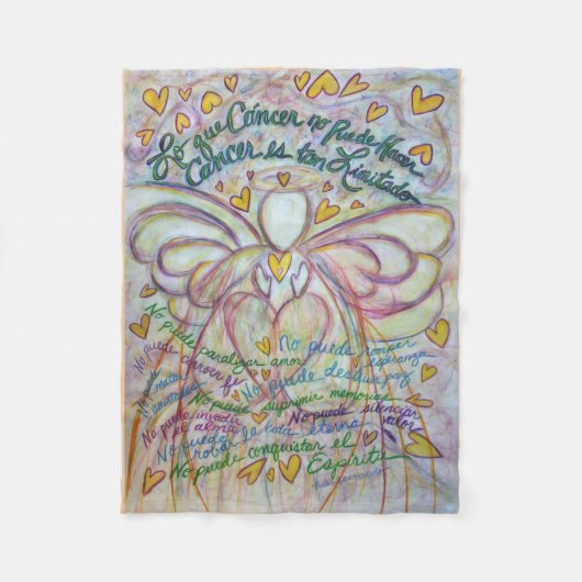 Lo que Cáncer no Puede Hacer Angel Chemo Blanket Fleece Deken (Voorkant)