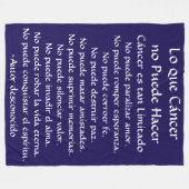 Lo que Cáncer no Puede Hacer Fleece Chemo Blanket Deken (Voorkant (Horizontaal))