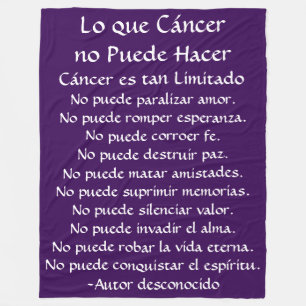 Lo que Cáncer no Puede Hacer Fleece Chemo Blankets Deken