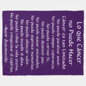 Lo que Cáncer no Puede Hacer Fleece Chemo Blankets Deken (Voorkant (Horizontaal))