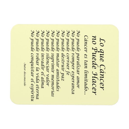 Lo Que Cáncer No Puede Hacer Magnet Magneet (Horizontaal)