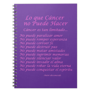 Lo que Cáncer No Puede Hacer Paars Notitieboek