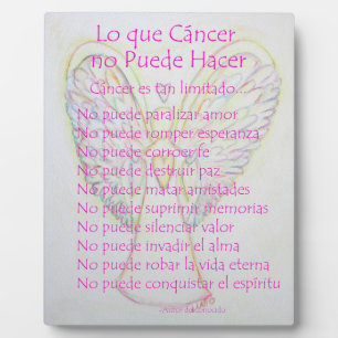 Lo que Cancer no Puede Hacer Poem Painting Plaque Fotoplaat