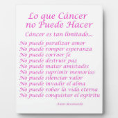 Lo que Cancer no Puede Hacer Poem Plaque Fotoplaat (Voorkant)