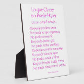 Lo que Cancer no Puede Hacer Poem Plaque Fotoplaat (Zijkant)