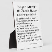 Lo que Cancer no Puede Hacer Poem Plaque Fotoplaat (Zijkant)