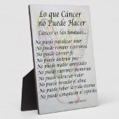 Lo que Cancer no Puede Hacer Poem Poster Fotoplaat (Zijkant)