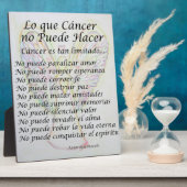Lo que Cancer no Puede Hacer Poem Poster Fotoplaat (Zijkant)