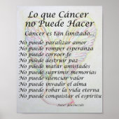 Lo que Cancer no Puede Hacer Poem Poster Print (Voorkant)