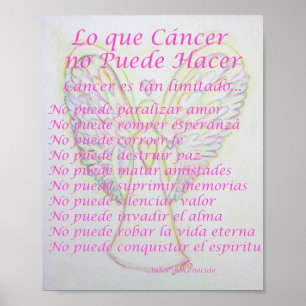 Lo que Cancer no Puede Hacer Poem Poster Print