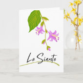Lo Siento Sympathie Spaans met Hosta Blooms Kaart (Gele Bloem)