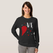 LO VE Valentines Day Matching Couples Shirt Heart  (Voorkant volledig)