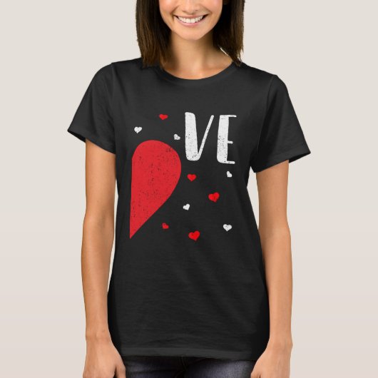 LO VE Valentines Day Matching Couples Shirt Heart  (Voorkant)