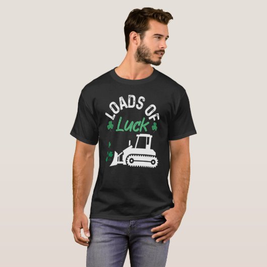 Load Of Luck Bulldozer Shamrock St Patricks Day Ki T-shirt (Voorkant volledig)