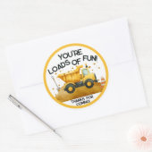 Load van Leuke Bouw Partij Voorkeur Ronde Sticker (Envelop)