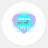 Loading Heart Retro Gamer Ronde Sticker (Voorkant)
