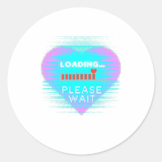 Loading Heart Retro Gamer Ronde Sticker