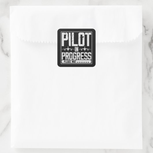 Loading… Pilot Upgrade in Progress Flight School Vierkante Sticker (Tas)