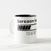 loading sarcasm (black) tweekleurige koffiemok (Voorkant links)