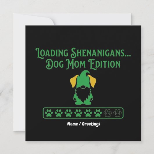 Loading Shenanigans Dog Mom Gnome St Patrick's Day Kaart (Voorkant)