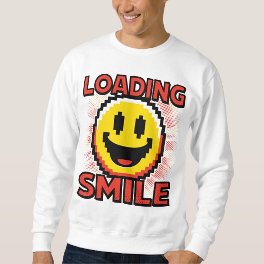 Loading Smile – Retro Pixel Art 8-Bit Smiley Face Trui (Voorkant)