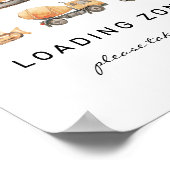 Loading Zone Construction Truck Verjaardagsbord Poster (Hoek)