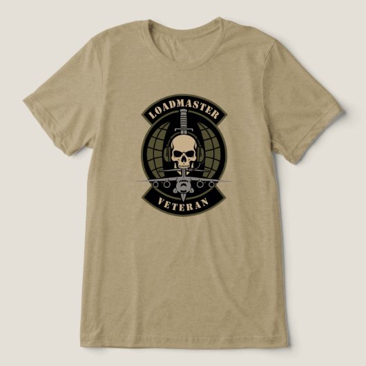 Loadmaster Veteraan Airlift Operations Embleem Tri-Blend Shirt (Design voorkant)
