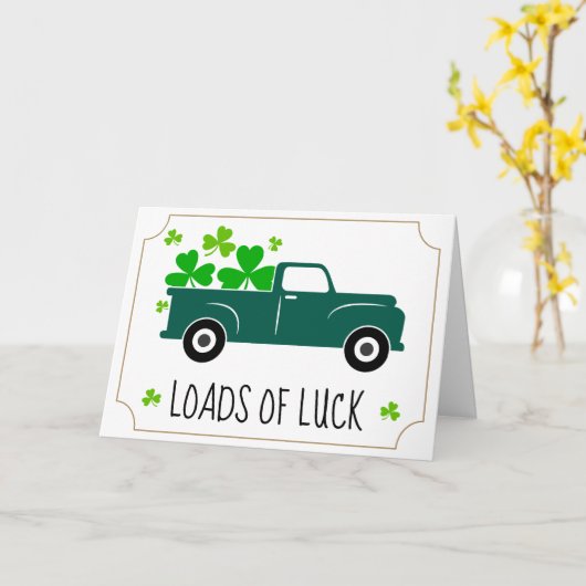 Loads Luck Truck St Patricks Day Kaart (Gele Bloem)