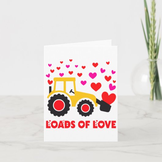 Loads Of Love Toddler Tractor Valentines Day For K Kaart (Voorkant)
