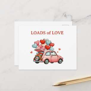 Loads of Love - Vintage Auto Hart Ballonnen Briefk Briefkaart