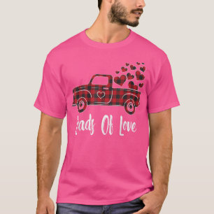 Loads Of Love Vintage Truck Rode Geruite Valentijn T-shirt