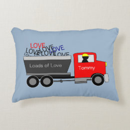 "Loads of Love" Vrachtwagen Gepersonaliseerd Accent Kussen