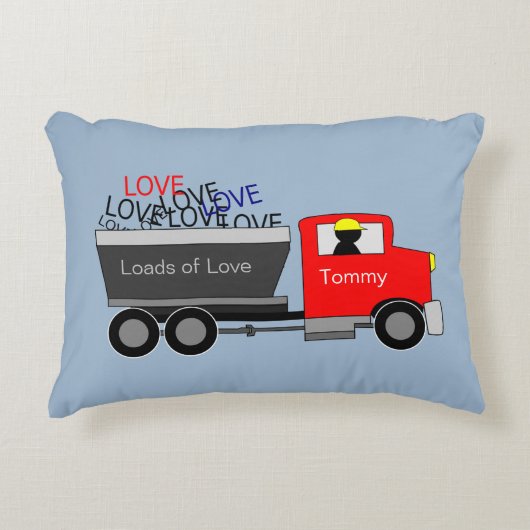 "Loads of Love" Vrachtwagen Gepersonaliseerd Accent Kussen (Voorkant)