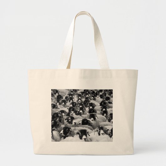 LOADS of Rams Sheep Black and White Grote Tote Bag (Voorkant)