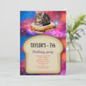 Loaf Bread Cat in Space Invitation Kaart (Staand voorkant)