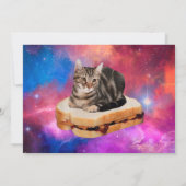 Loaf Bread Cat in Space Invitation Kaart (Achterkant)