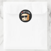 Loaf Life Funny Positive Bread Pun Dark BG Ronde Sticker (Tas)