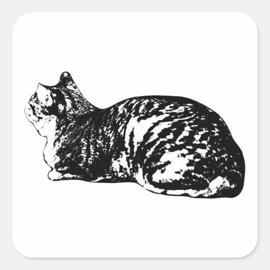 Loaf Life, Tabby Edition Vierkante Sticker (Voorkant)
