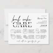 Loaf Pound Cake Minimalistische Baker Care Instruc Bedankkaart (Voorkant)