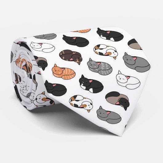 Loafing Katten stropdas (Opgerold)