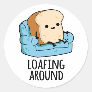 Loafing rond grappige broodwoordspeling ronde sticker