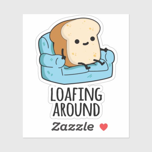 Loafing rond grappige broodwoordspeling sticker (Vel)