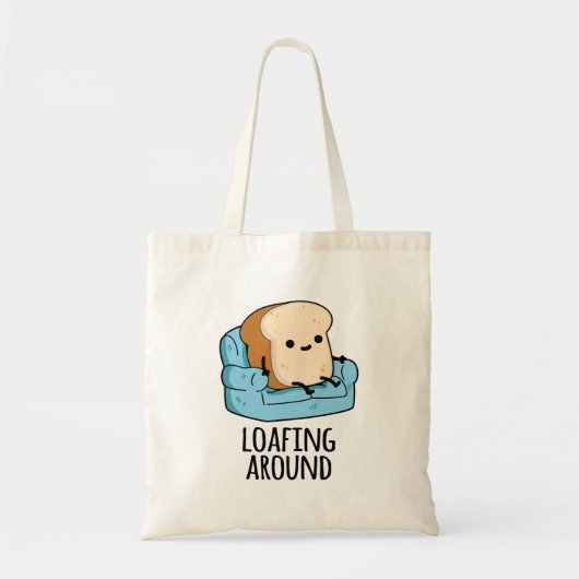 Loafing rond grappige broodwoordspeling tote bag (Voorkant)