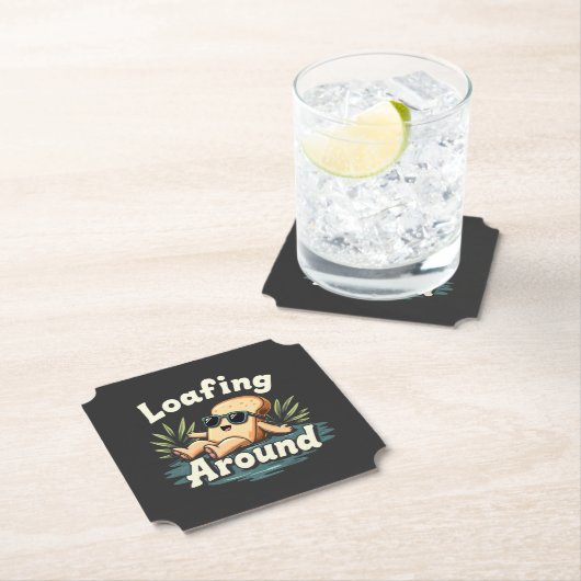 Loafing rond Ontspannende Brood Voedsel Liefhebber Kartonnen Onderzetters (Insitu)