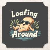 Loafing rond Ontspannende Brood Voedsel Liefhebber Kartonnen Onderzetters (Voorkant)