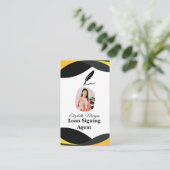 Loan Signing Agent Business Card with QR Code  Visitekaartje (Staand voorkant)