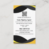 Loan Signing Agent Business Card with QR Code  Visitekaartje (Achterkant)